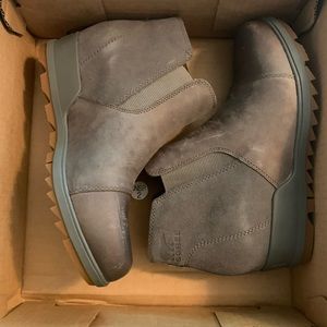 Sorel Grey Ankle Wedge Boots